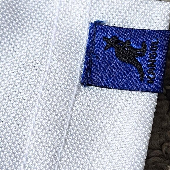 Kangol X Samuel L Jackson Color Block Golf Polo Shirt Blue White Mens Large NEW - Picture 2 of 9